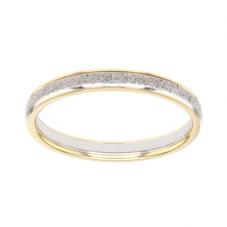 Bague femme alliance edora or 18 carats bicolore pyrite edo2125399 – bagues de mariage