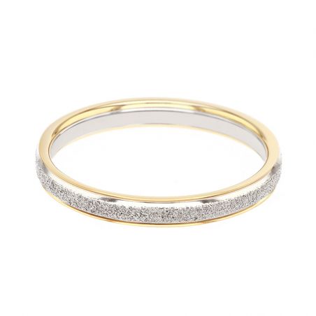 Bague femme alliance edora or 18 carats bicolore pyrite edo2125399 – bagues de mariage