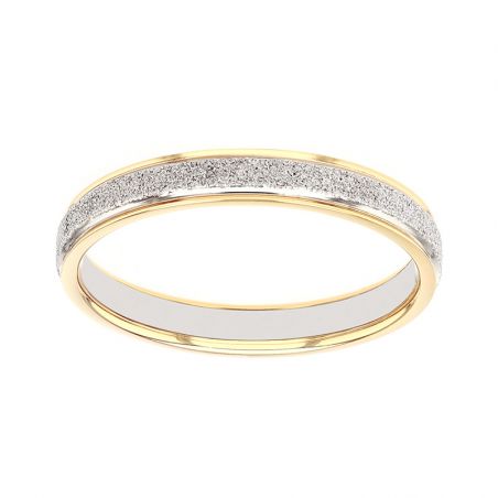 Bague femme alliance edora or 18 carats bicolore pyrite edo2125409 – bagues de mariage