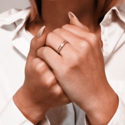 Bague femme alliance EDORA OR 18 carats bicolore pyrite EDO2125409