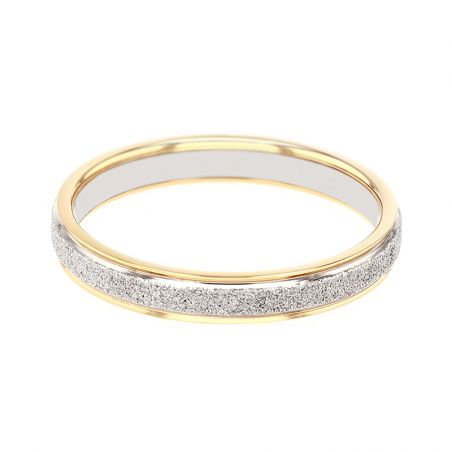 Bague femme alliance edora or 18 carats bicolore pyrite edo2125409 – bagues de mariage