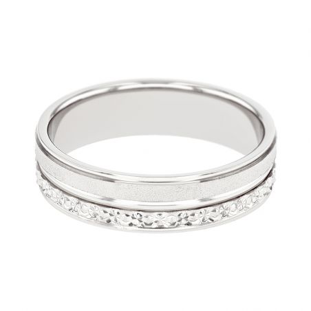 Bague femme alliance edora or 18 carats gris edo2013915 – bagues de mariage