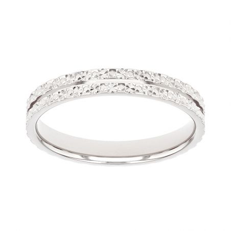 Bague femme alliance edora or 18 carats gris edo2127225 – bagues de mariage
