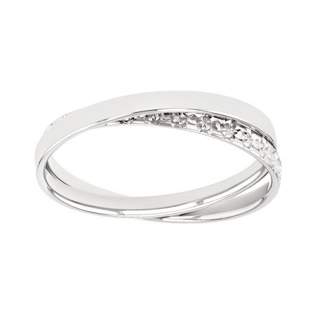 Bague femme alliance edora or 18 carats gris entrelacée edo2117965 – bagues de mariage