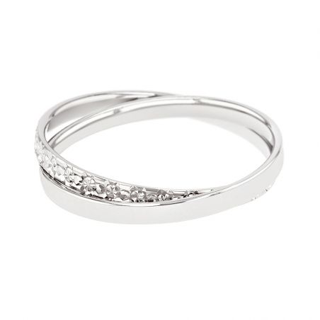 Bague femme alliance edora or 18 carats gris entrelacée edo2117965 – bagues de mariage