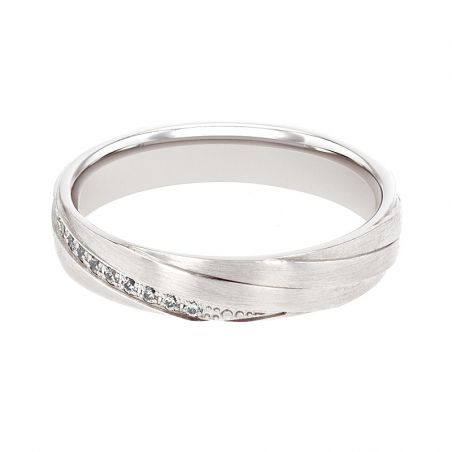 Bague femme alliance edora or 18 carats gris et diamants edo3712115 – bagues de mariage