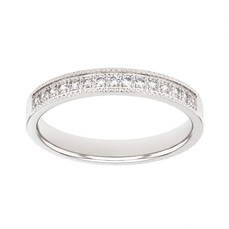 Bague femme alliance edora or 18 carats gris serti pavé diamants edo3801155 – bagues de mariage