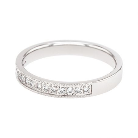 Bague femme alliance edora or 18 carats gris serti pavé diamants edo3801155 – bagues de mariage