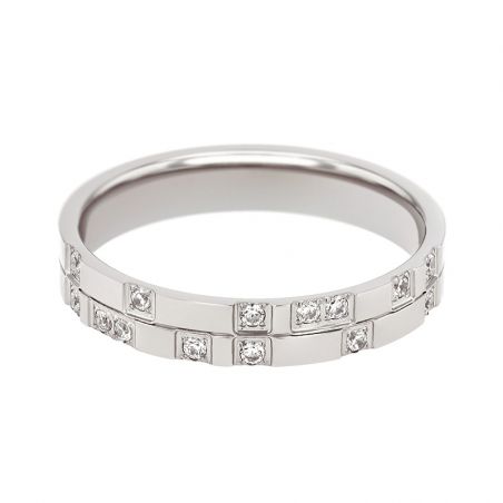 Bague femme alliance edora or 18 carats gris serti pavé diamants edo3854145 – bagues de mariage