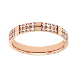 Bague femme alliance EDORA OR 18 carats rouge serti pavé diamants EDO3810324