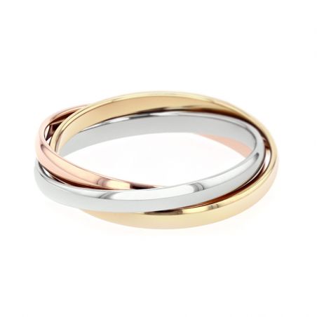 Bague mixte alliance edora 3 ors 18 carats entrelacée edo210023 – bagues de mariage
