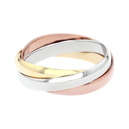 Bague mixte alliance edora 3 ors 18 carats entrelacée edo210033 – bagues de mariage