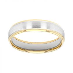 Bague mixte alliance EDORA OR 18 carats bicolore confort EDO2116919