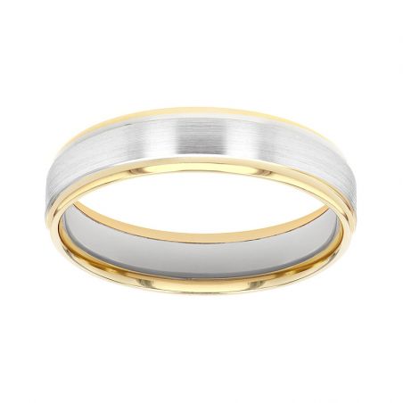 Bague mixte alliance edora or 18 carats bicolore confort edo2116919 – bagues de mariage