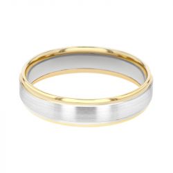 Bague mixte alliance EDORA OR 18 carats bicolore confort EDO2116919