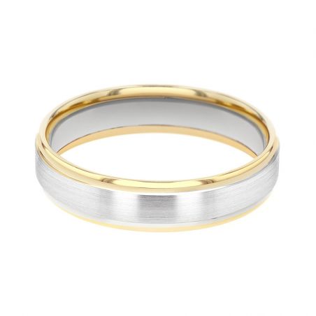Bague mixte alliance EDORA OR 18 carats bicolore confort EDO2116919