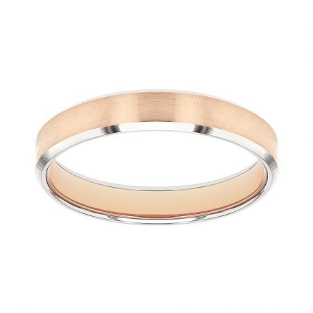 Bague mixte alliance edora or 18 carats bicolore confort edo2126109 – bagues de mariage