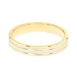 Bague mixte alliance EDORA OR 18 carats bicolore confort EDO2815020