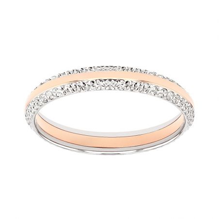 Bague mixte alliance edora or 18 carats bicolore diamantée edo2126099 – bagues de mariage