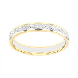 Bague mixte alliance EDORA OR 18 carats bicolore EDO2011139