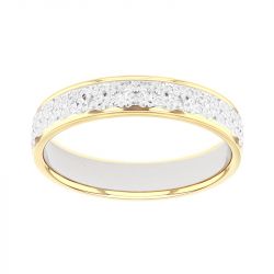 Bague mixte alliance EDORA OR 18 carats bicolore EDO2011149