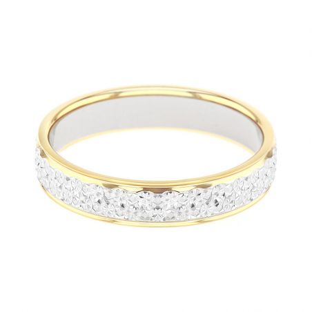Bague mixte alliance edora or 18 carats bicolore edo2011149 – bagues de mariage