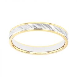 Bague mixte alliance EDORA OR 18 carats bicolore EDO2011539