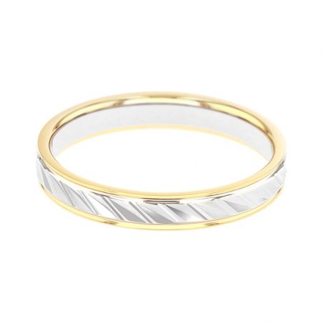 Bague mixte alliance edora or 18 carats bicolore edo2011539 – bagues de mariage