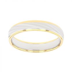 Bague mixte alliance EDORA OR 18 carats bicolore EDO2013759