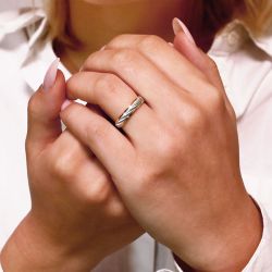 Bague mixte alliance EDORA OR 18 carats bicolore EDO2013759