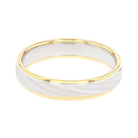Bague mixte alliance edora or 18 carats bicolore edo2013759 – bagues de mariage