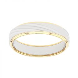 Bague mixte alliance EDORA OR 18 carats bicolore EDO2013769