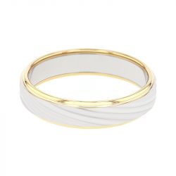 Bague mixte alliance EDORA OR 18 carats bicolore EDO2013769