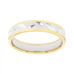Bague mixte alliance EDORA OR 18 carats bicolore EDO2019629