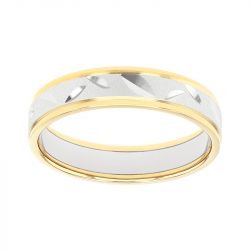 Bague mixte alliance EDORA OR 18 carats bicolore EDO2019639