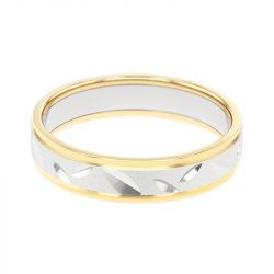 Bague mixte alliance EDORA OR 18 carats bicolore EDO2019639