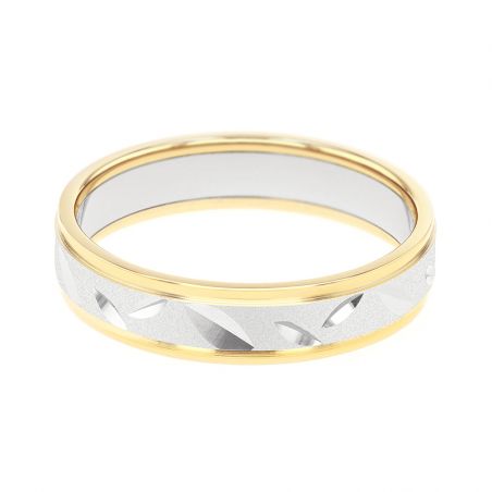 Bague mixte alliance EDORA OR 18 carats bicolore EDO2019639
