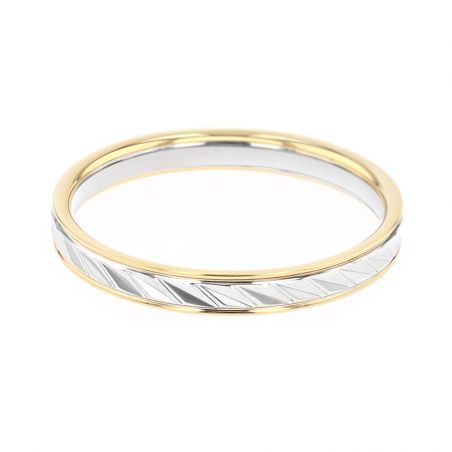 Bague mixte alliance edora or 18 carats bicolore edo208259 – bagues de mariage
