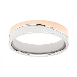 Bague mixte alliance EDORA OR 18 carats bicolore EDO2124749