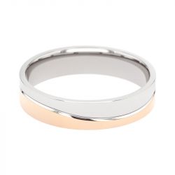 Bague mixte alliance EDORA OR 18 carats bicolore EDO2124749