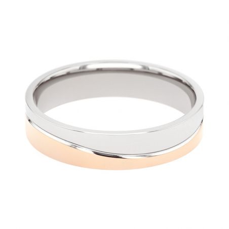 Bague mixte alliance EDORA OR 18 carats bicolore EDO2124749