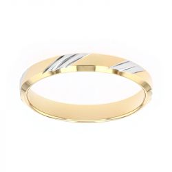 Bague mixte alliance EDORA OR 18 carats bicolore EDO289530