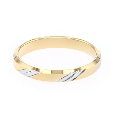 Bague mixte alliance edora or 18 carats bicolore edo289530 – bagues de mariage