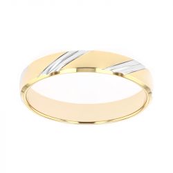 Bague mixte alliance EDORA OR 18 carats bicolore EDO289540