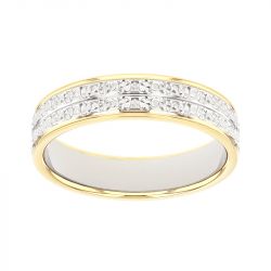 Bague mixte alliance EDORA OR 18 carats bicolore fantaisie EDO2014389