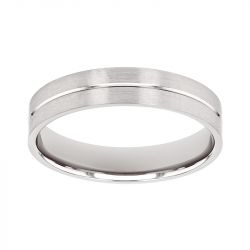 Bague mixte alliance EDORA OR 18 carats gris brossée EDO2125515