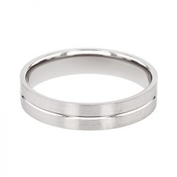 Bague mixte alliance EDORA OR 18 carats gris brossée EDO2125515