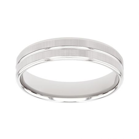 Bague mixte alliance edora or 18 carats gris confort edo2114735 – bagues de mariage
