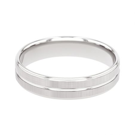 Bague mixte alliance EDORA OR 18 carats gris confort EDO2114735