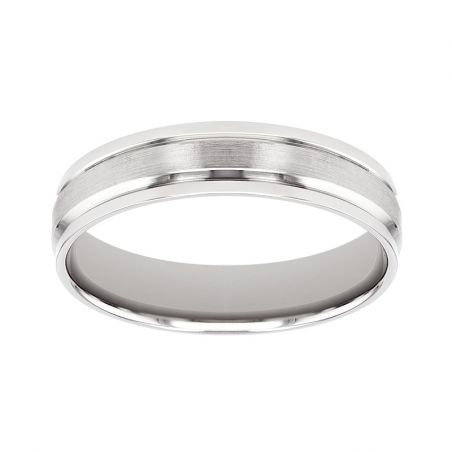 Bague mixte alliance edora or 18 carats gris confort edo2115335 – bagues de mariage